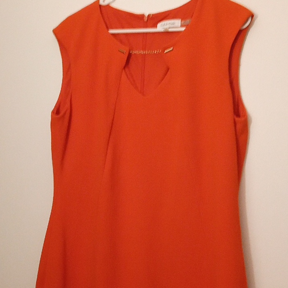 Women's Calvin Klein dress size 14 beautiful orange red